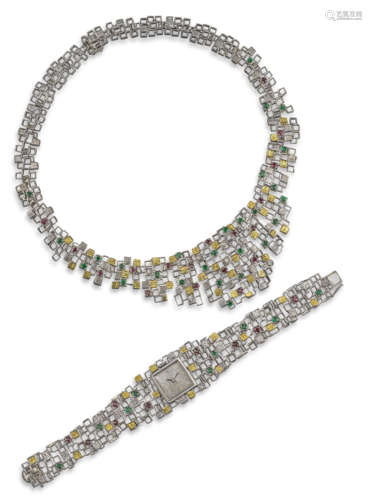 A gem-set bi-colour gold necklace by John Donald