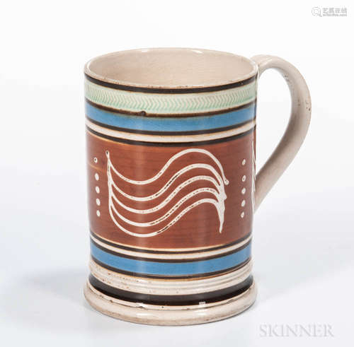 Slip-decorated Pearlware Quart Mug