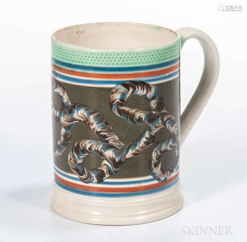 Slip-decorated Pearlware Quart Mug