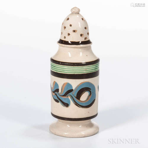 Slip-decorated Pearlware Pepper Pot