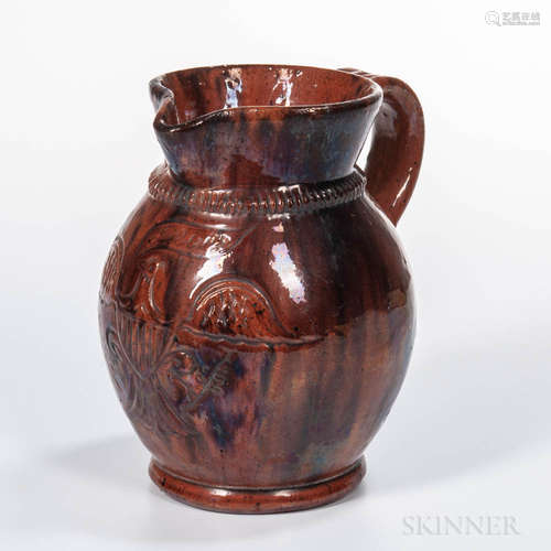 Eagle-decorated Redware Jug