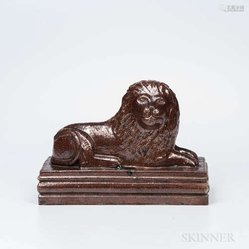 Sewer Tile Pottery Lion Figure