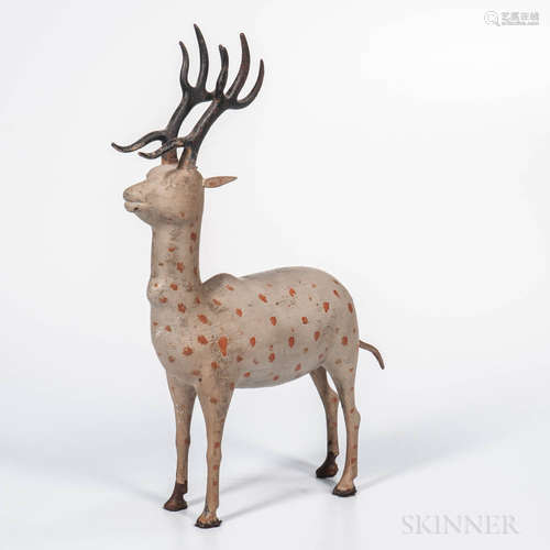 Painted Cast Metal Reindeer