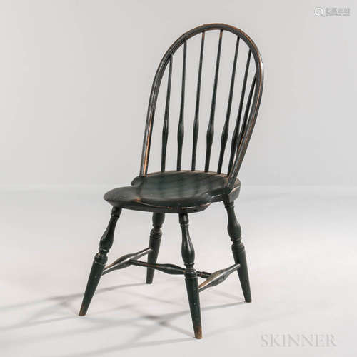 Green-painted Bow-back Windsor Side Chair