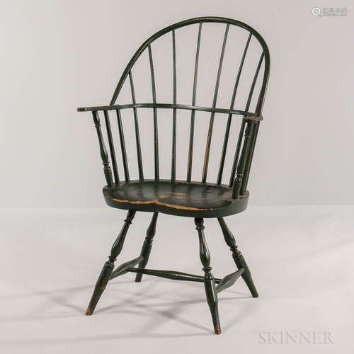 Green-painted Sack-back Windsor Chair