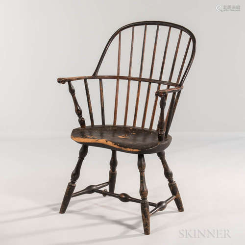 Black-painted Sack-back Windsor Chair