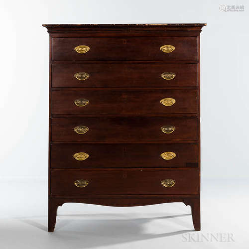 Cherry Tall Chest of Six Drawers