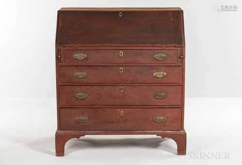 Red-painted Cherry Slant-lid Desk