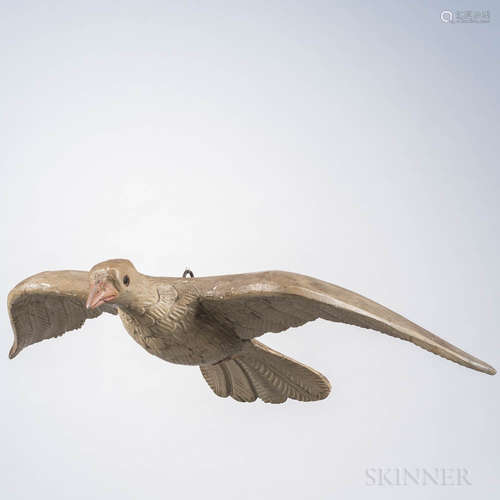 Carved and White-painted Dove