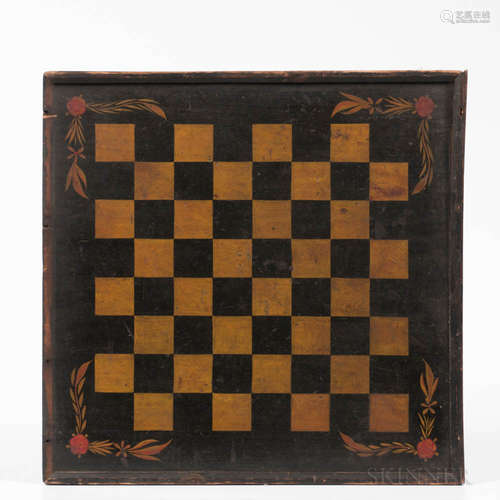 Painted Checkers Game Board