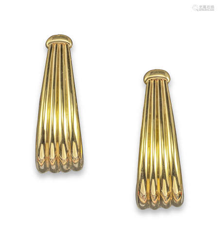 A pair of gold hoop earrings by Boucheron