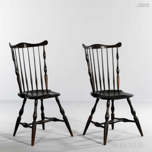 Pair of Painted Fan-back Windsor Side Chairs