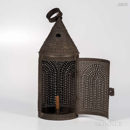 Large Pierced Tin Lantern