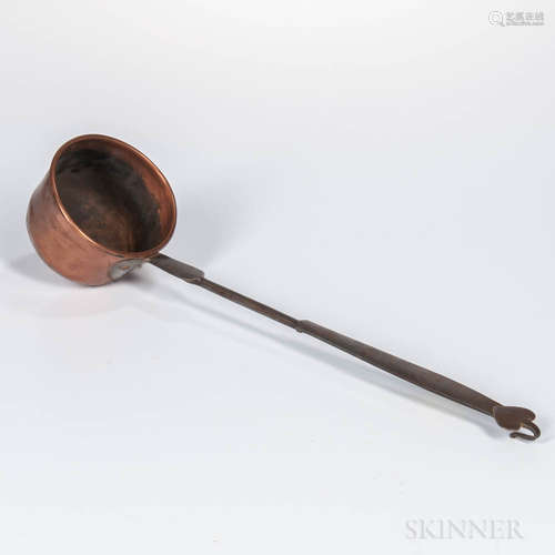 Wrought Iron and Copper Dipper with Brass Inlay