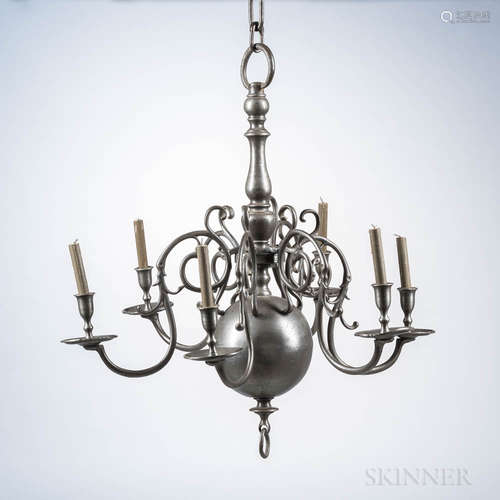 Pewter Six-light Chandelier