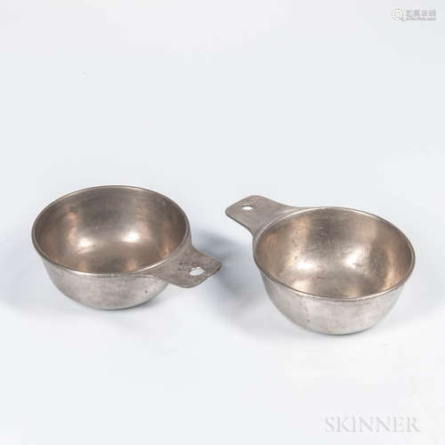 Two Pewter Porringers