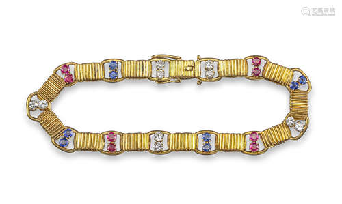 A gem-set gold bracelet by Boucheron