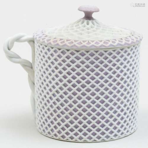 Wedgwood Lilac and White Jasperware Reticulated Cup and