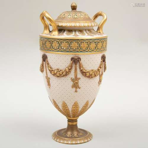 Wedgwood Gilt-Patterned Pink Ground Porcelain Two