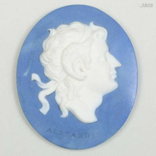 Wedgwood & Bentley Blue and White Jasper Oval Portrait