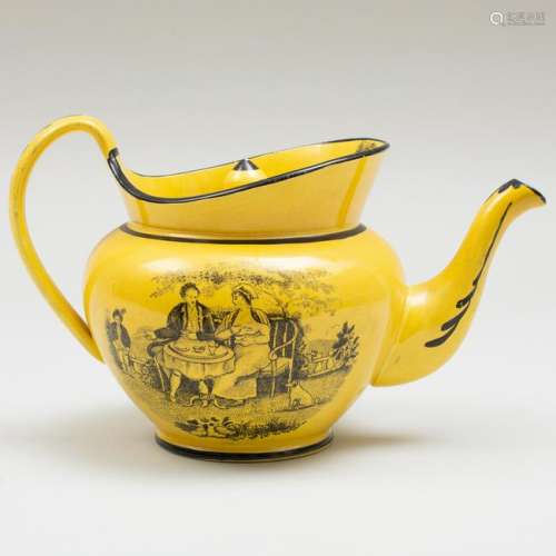 English Earthenware Transfer Printed Canary Yellow