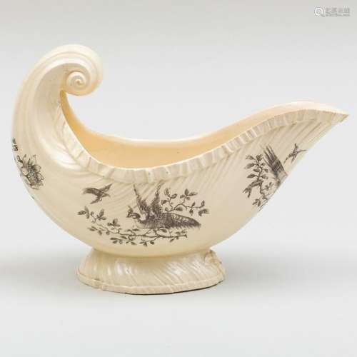 Wedgwood Transfer Printed Creamware Shell Shaped