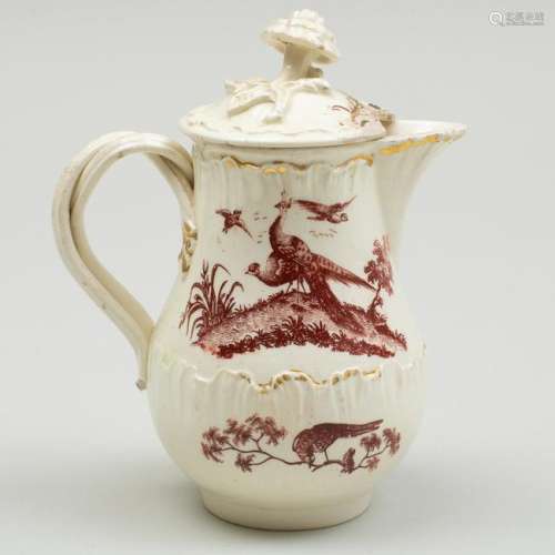 Wedgwood Transfer Printed Creamware Hot Milk Jug and