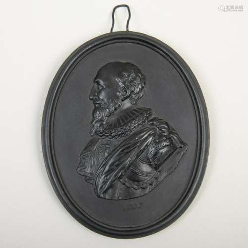 Wedgwood Black Basalt Oval Portrait Medallion of The