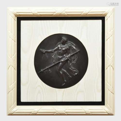 Wedgwood Black Basalt Circular Plaque of a Female