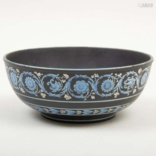 Wedgwood Black Basalt Encaustic Decorated Bowl