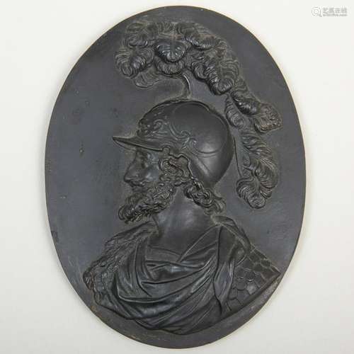 Wedgwood Black Basalt Oval Portrait Medallion of Philip