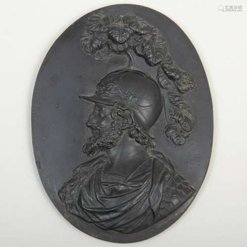 Wedgwood Black Basalt Oval Portrait Medallion of Philip