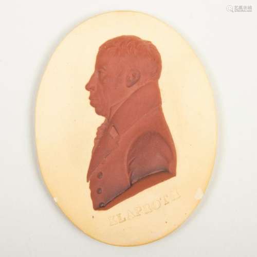 Wedgwood Caneware and Rosso Antico Oval Portrait