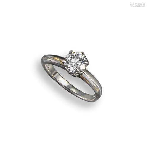 A diamond solitaire ring by Tiffany & Co