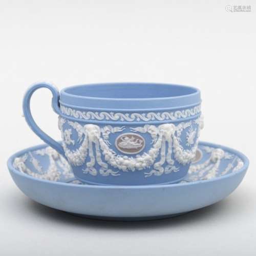 Wedgwood Three Color Jasperware Cup and Saucer