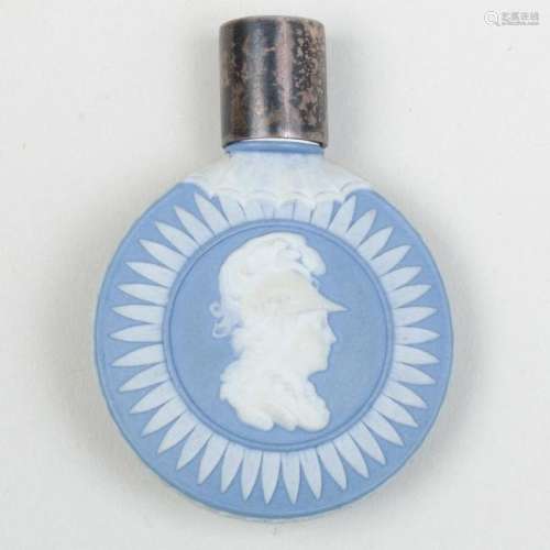 Wedgwood Blue and White Jasperware Circular Scent