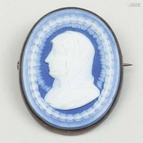 Wedgwood & Bentley Blue and White Jasperware Oval Cameo