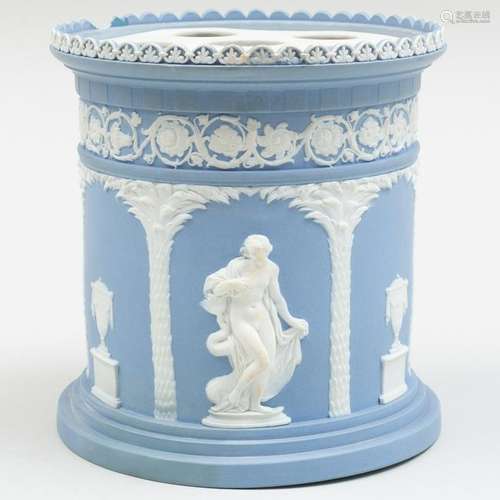 Wedgwood Blue and White Jasperware Bough Pot