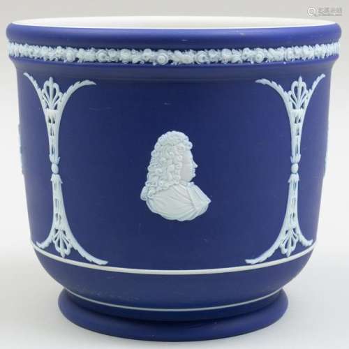 Wedgwood Blue and White Jasperware Jardinière with the