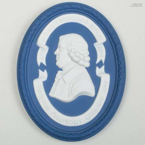 Wedgwood Blue and White Jasperware Commemorative Oval