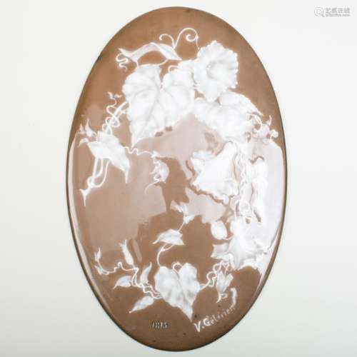 French Pâte-Sur-Pâte Oval Plaque, Probably Limoges by