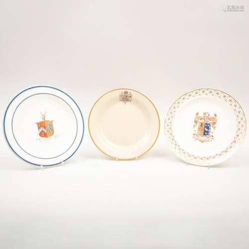 Three Wedgwood Armorial Plates