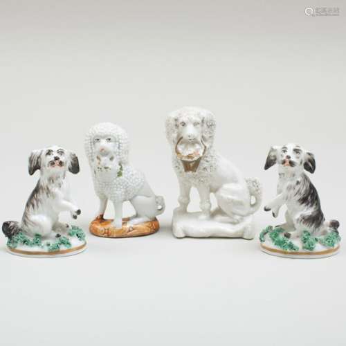 Four Continental Porcelain Models of Dogs
