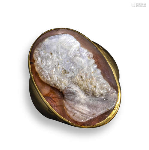 A Renaissance agate cameo depicting Aristotle