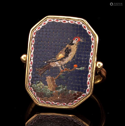 A late 18th century double-sided micromosaic ring, probably by Giacomo Raffaelli