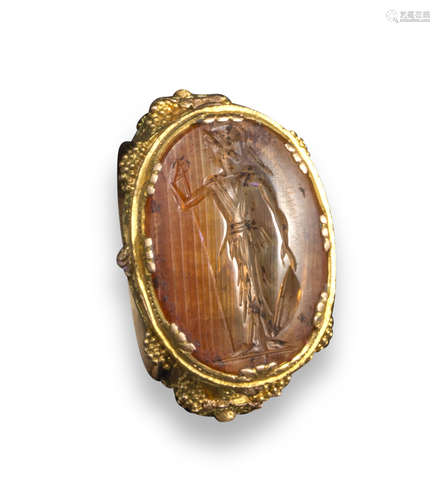 A late Roman agate intaglio depicting Mars