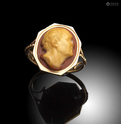 An early 19th century agate cameo by Antonio Berini (1770 - 1861)