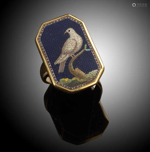 A late 18th century micromosaic ring by Giacomo Raffaelli