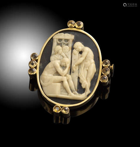 A late 17th century well detailed hardstone cameo