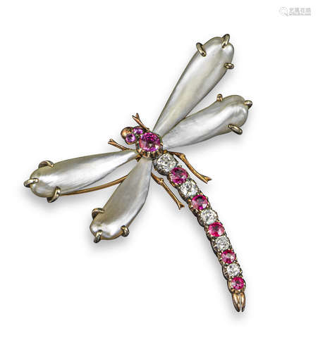 A 19th century dragonfly brooch